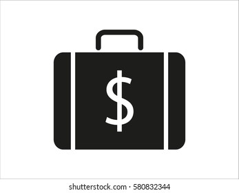 suitcase, currency, icon, vector illustration eps10