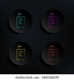Suitcase dark badge color set icon. Simple thin line, outline vector of travel icons for ui and ux, website or mobile application