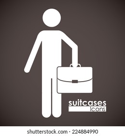 Suitcase design over gray background, vector illustration