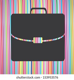 suitcase design over lineal background vector illustration