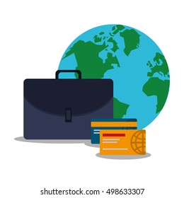 suitcase and digital marketing design