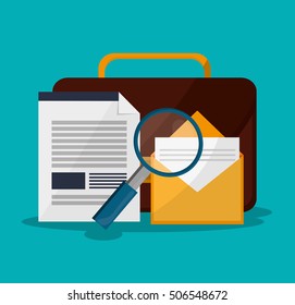 Suitcase and digital marketing design