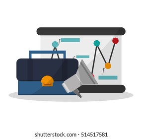 Suitcase and digital marketing design