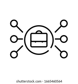Suitcase documents line icon, concept sign, outline vector illustration, linear symbol.