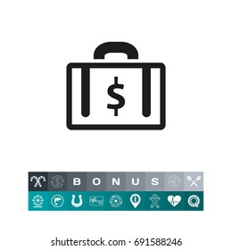 Suitcase with dollar sign simple icon
