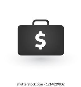 Suitcase with dollar symbol icon. vector illustration.