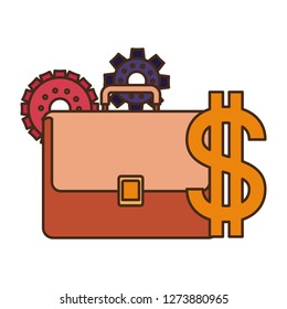 suitcase with dollar symbol isolated icon