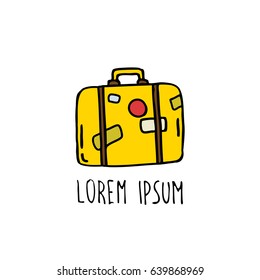 suitcase doodle icon