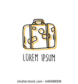 suitcase doodle icon