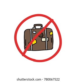 suitcase doodle icon