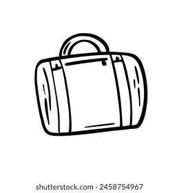 Maleta. Icono de Doodle sobre fondo blanco.