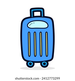 Suitcase doodle icon. Suitcase for travel. Vector illustration.