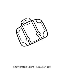suitcase doodle icon vector hand drawing 