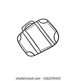 suitcase doodle icon vector hand drawing 