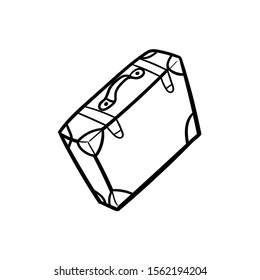 suitcase doodle icon vector hand drawing 