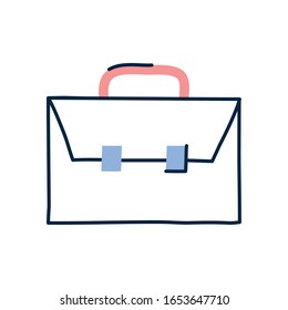 suitcase doodle line fill style icon design, Ornament sketch art drawing cute idea creative and decorative theme Vector illustration