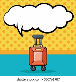 suitcase doodle, speech bubble