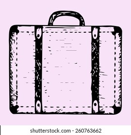  suitcase, doodle style, sketch illustration