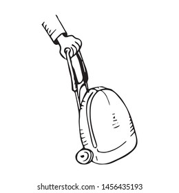 suitcase drawing by hand vector sketch