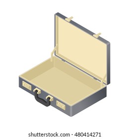 suitcase Empty isolated isometric style. blank case on white background. Black bag

