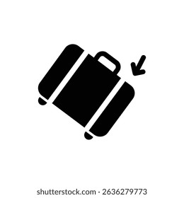 Suitcase falling over motion on white background for travel accident