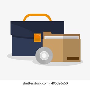 Suitcase and file of office and work design
