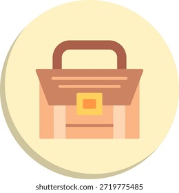 Icono de estilo de círculo plano de maleta