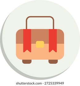 Ícone de Estilo de Círculo Plano da Mala