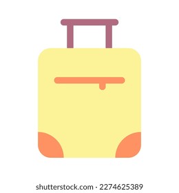 Suitcase flat color ui icon. Package with traveler belongings. Prepare luggage for journey. Simple filled element for mobile app. Colorful solid pictogram. Vector isolated RGB illustration