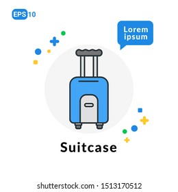 Suitcase Flat icon. Used For web, logo, mobile app, User Interface