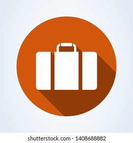 Suitcase flat style. Vector illustration icon isolated on white background. 