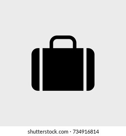 Suitcase flat vector icon on a gray background