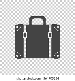 Suitcase flat vector illustration on isolated background. Case for tourism, journey, trip, tour, voyage, summer vacation.