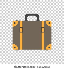 Suitcase flat vector illustration on isolated background. Case for tourism, journey, trip, tour, voyage, summer vacation.
