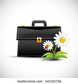 Suitcase and a flower