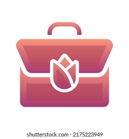 icono de la plantilla de diseño de degradado del logotipo de la flor de la maleta