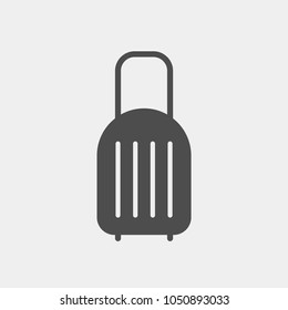 Suitcase flt vector icon. Baggage flat vector icon