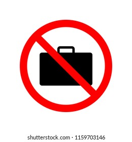 suitcase forbidden icon. Element of prohibited  sign for mobile concept and web apps. Sign of suitcase forbidden icon can be used for web and mobile