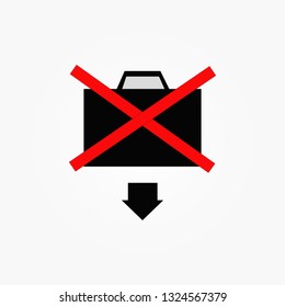 suitcase forbidden icon. Element of prohibited sign for mobile concept and web apps. Sign of suitcase forbidden icon can be used for web and mobile