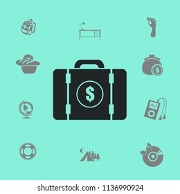 a suitcase full of money vector illustration
