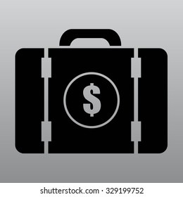 a suitcase full of money vector illustration
