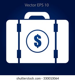 a suitcase full of money vector illustration