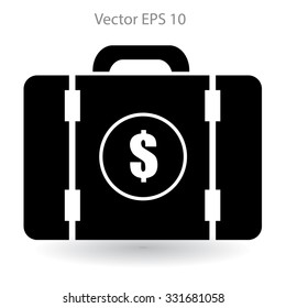 a suitcase full of money vector illustration