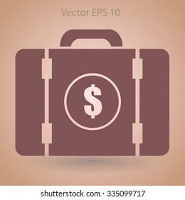 a suitcase full of money vector illustration