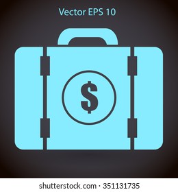 a suitcase full of money vector illustration
