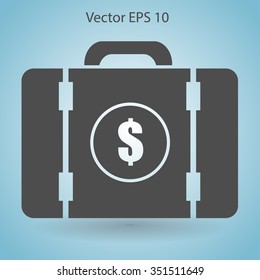 a suitcase full of money vector illustration