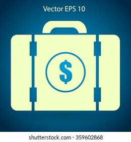 a suitcase full of money vector illustration