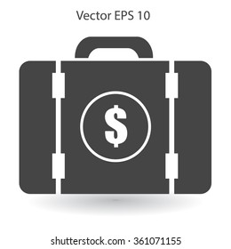 a suitcase full of money vector illustration