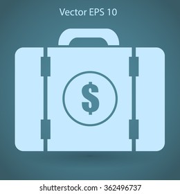 a suitcase full of money vector illustration