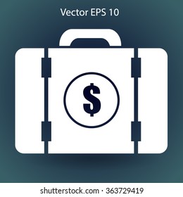 a suitcase full of money vector illustration